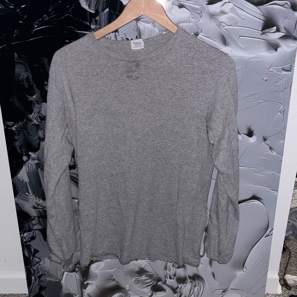 Delta Heather Gray Long Sleeve Men's Tee